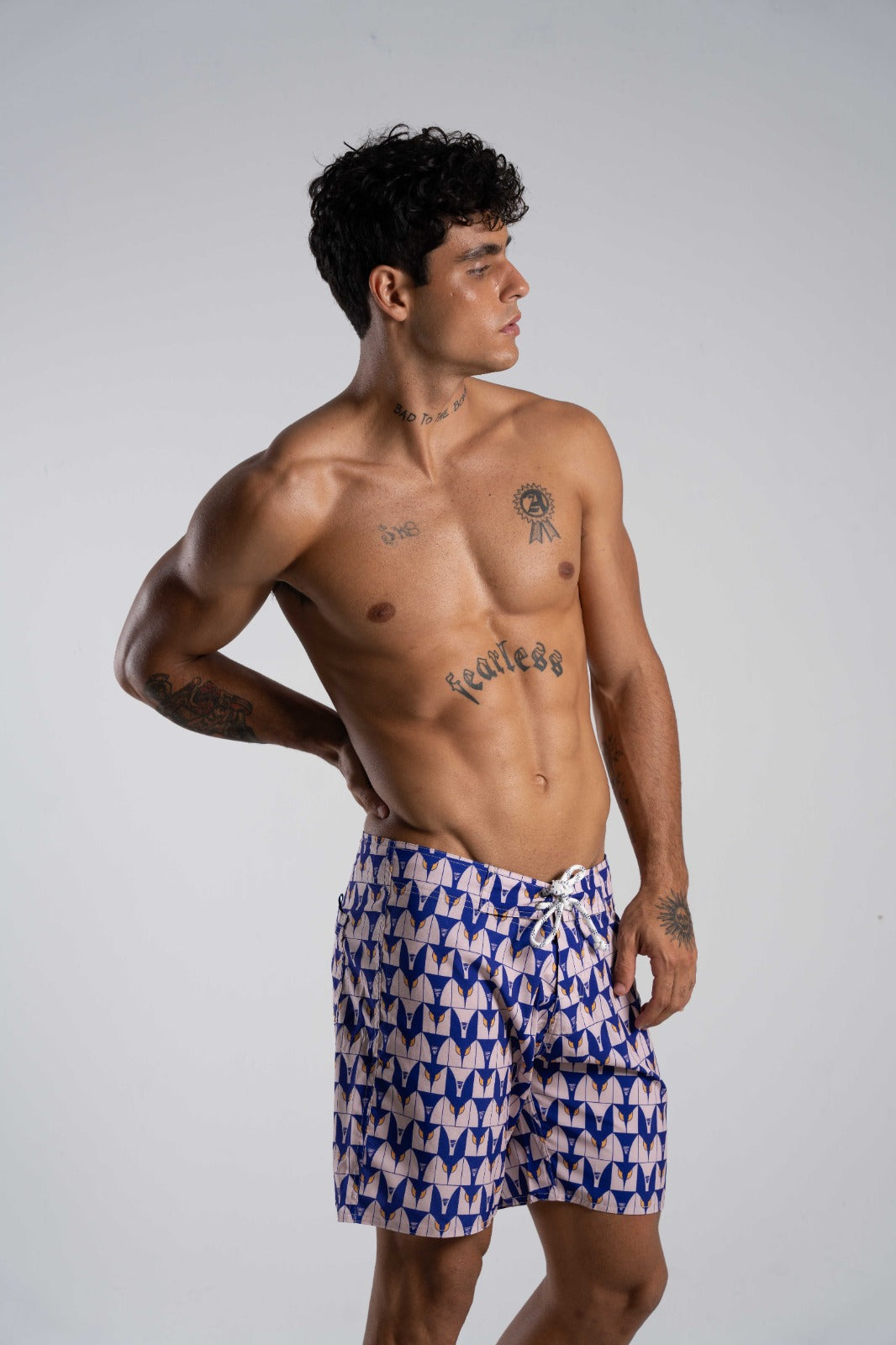 BoardShorts Private Tile Azul/Off White