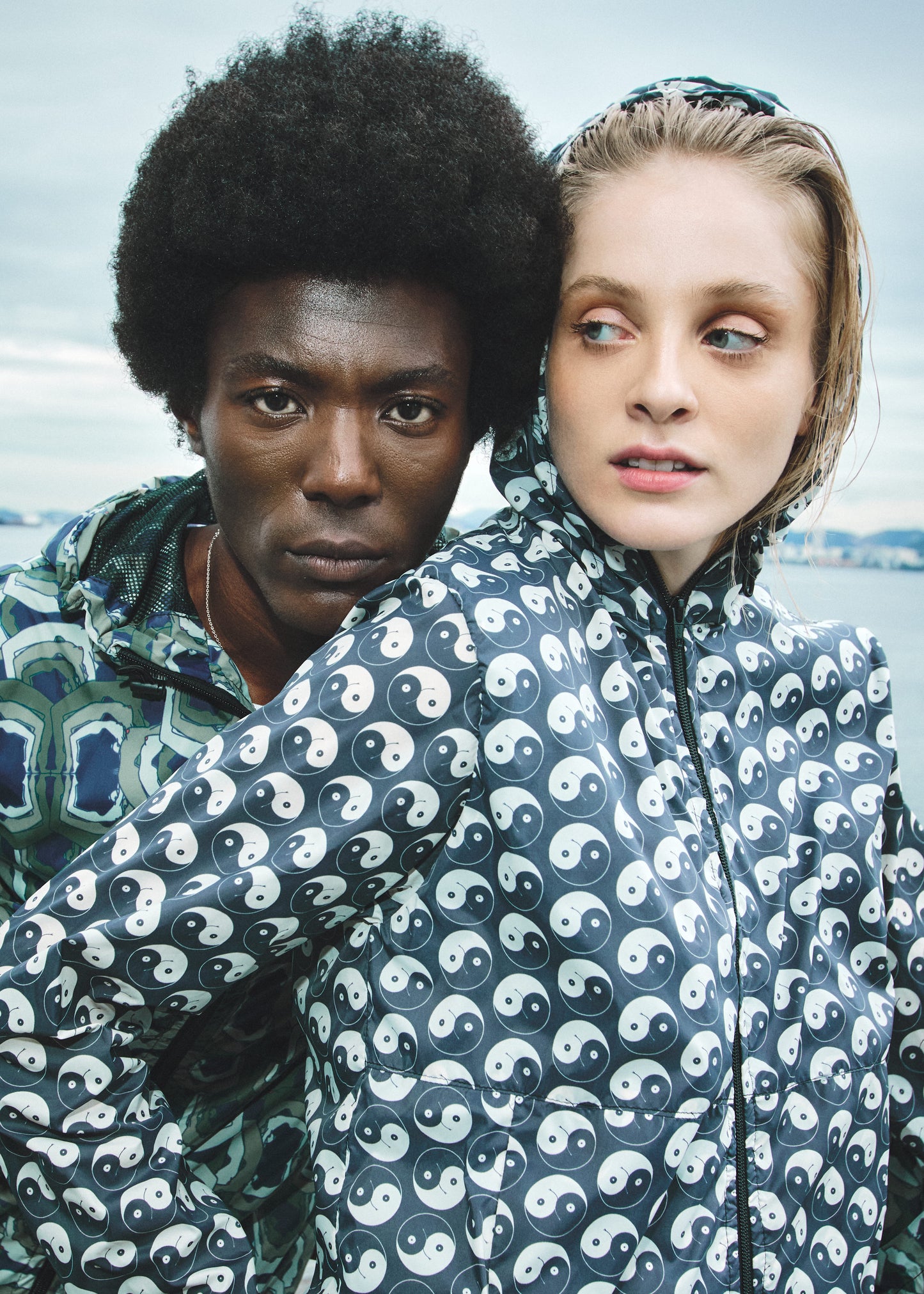 Windproof Jacket Yin and Out Preto/Branco