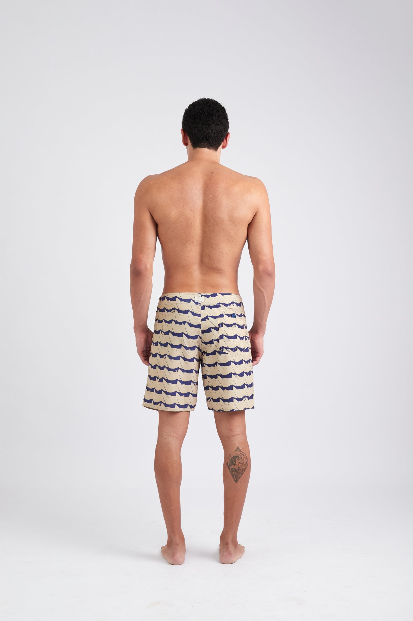 BoardShorts Onda Creme/Azul marinho
