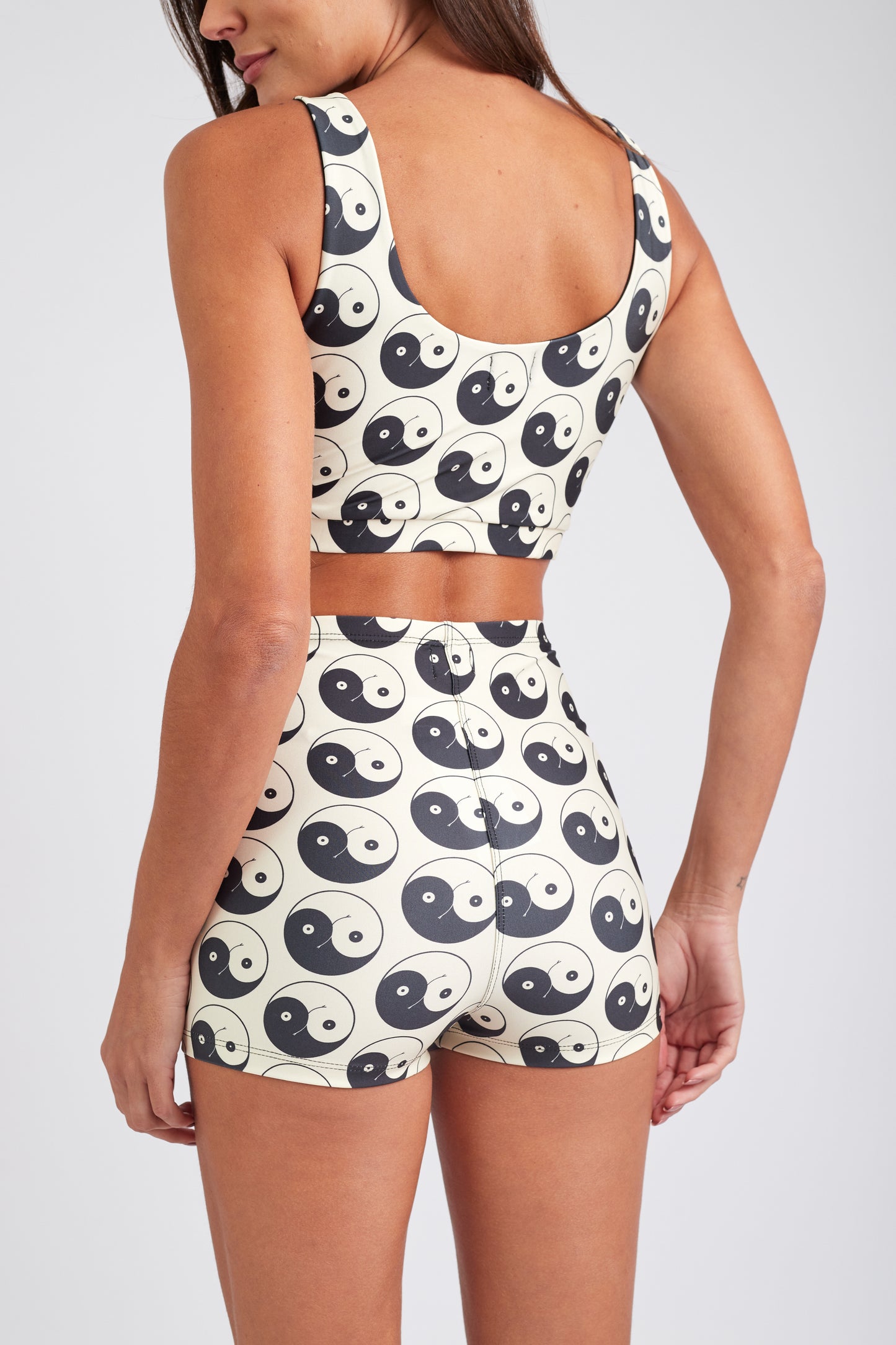 Top + Hot Pants Yin and Out Black/White