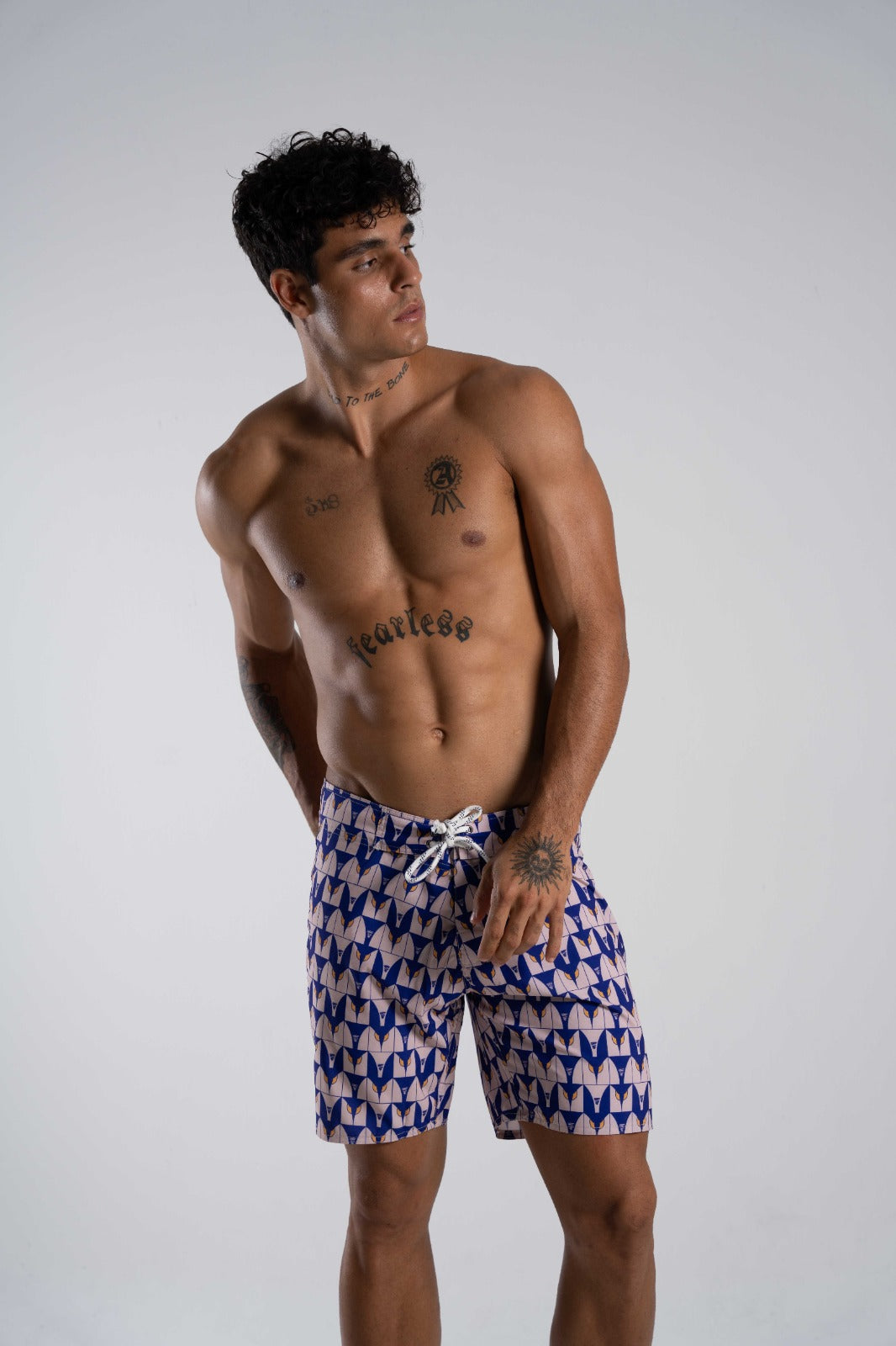 BoardShorts Private Tile Azul/Off White