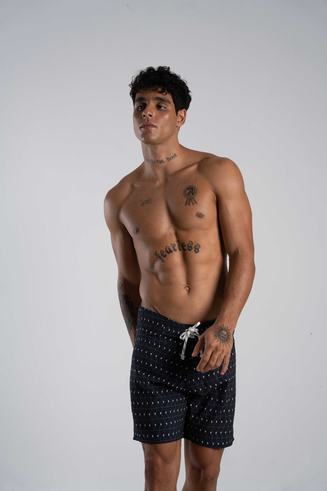 BoardShorts Boobie Trap Preto/Branco