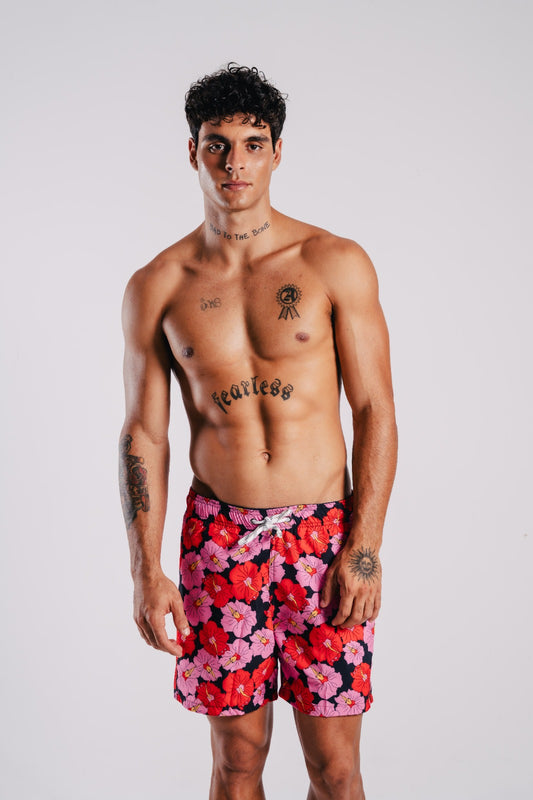 Shorts Poli-Nation - Preto/Rosa