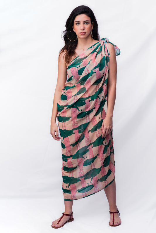 Pareo GELATTO - GREEN AND PINK
