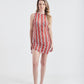 Vestido Curto Regata Puxador  Olha O Latte  Red And Cream