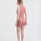 Vestido Curto Regata Puxador  Olha O Latte  Red And Cream