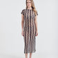 Vestido Longo de Manga Olha o Latte Cream/Black