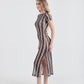 Vestido Longo de Manga Olha o Latte Cream/Black