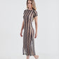 Vestido Longo de Manga Olha o Latte Cream/Black