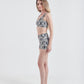 Top + Hot Pants Mão Pela Perna Preto/Branco