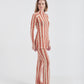 Vestido Curto Olha o Latte Laranja/Creme