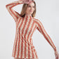 Vestido Curto Olha o Latte Laranja/Creme