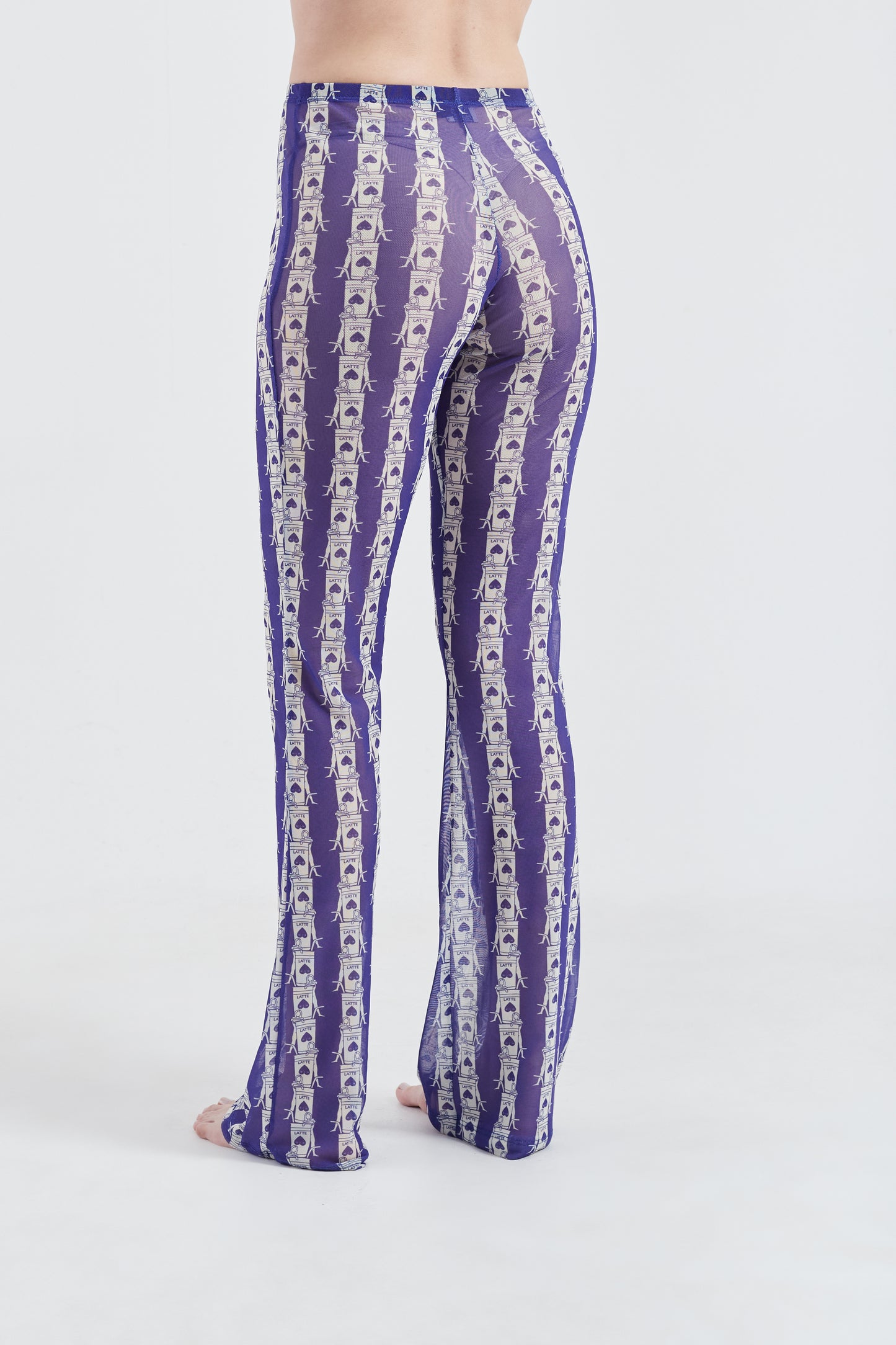 Calça Laura Olha O Latte  Blue/Off White