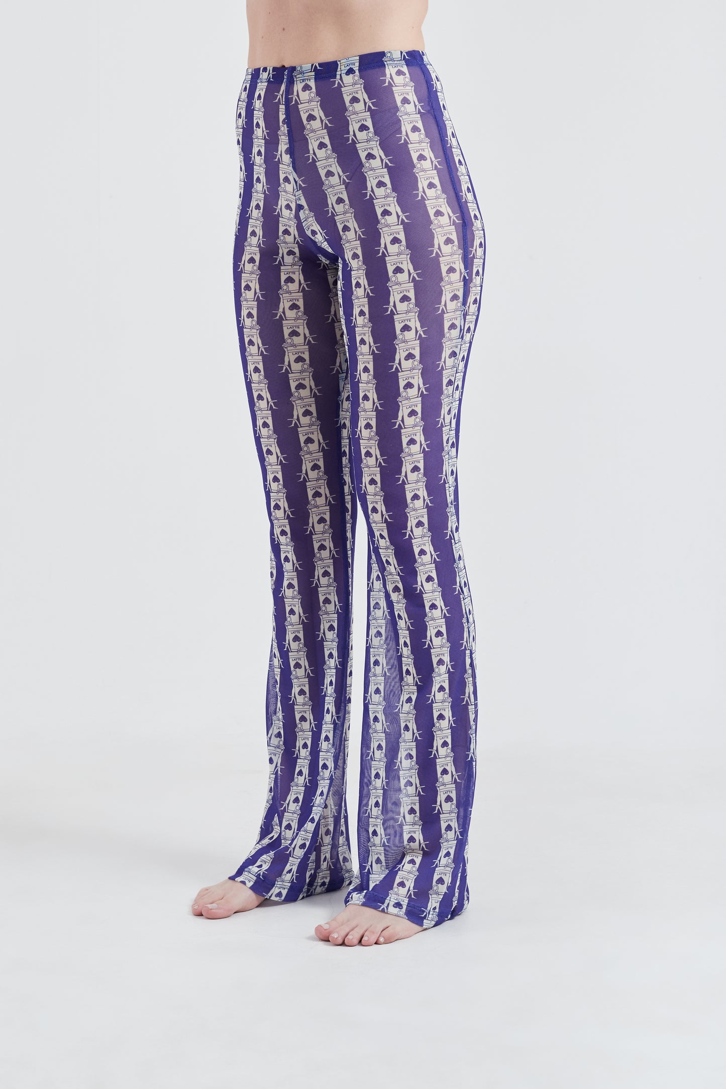 Calça Laura Olha O Latte  Blue/Off White