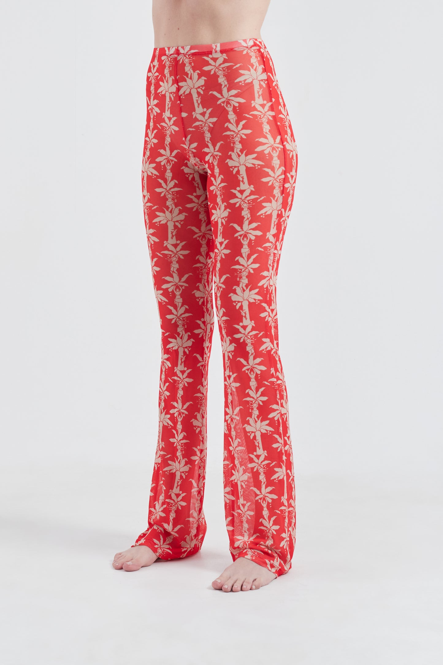 Calça Laura Fauna & Flora Red/Off White