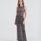 Vestido Longo Regata Fauna & Flora Off White/Black