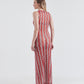 Vestido Longo Regata Olha o Latte Vermelho/Branco