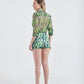 Top + Hot Pants Olha o Custo Verde/Verde Escuro