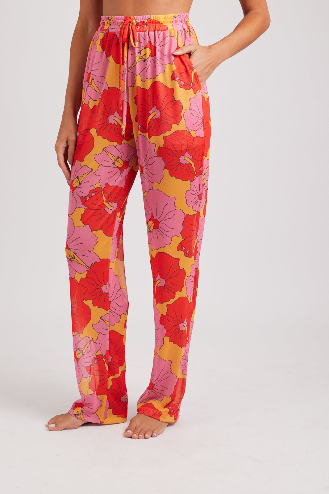 Calça Tule  Poli Nation Pink/Red and Yellow