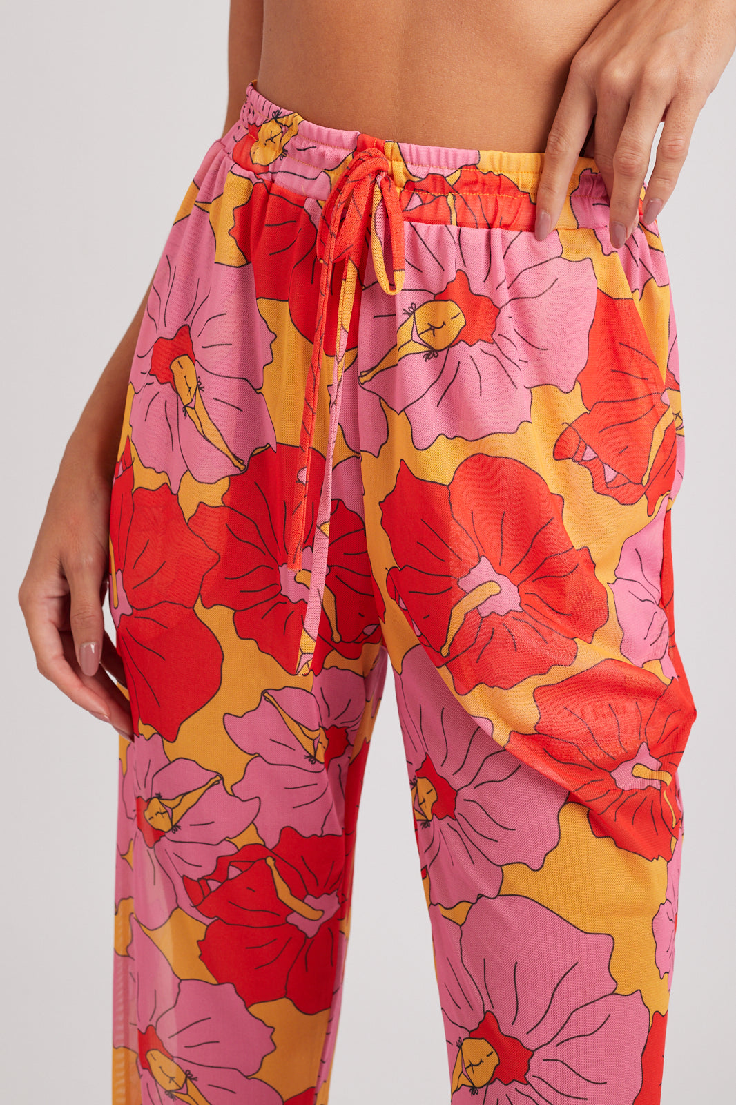 Calça Tule  Poli Nation Pink/Red and Yellow