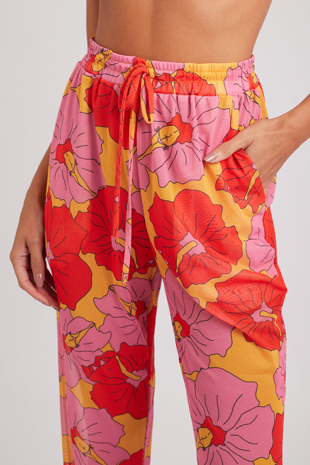 Calça Tule  Poli Nation Pink/Red and Yellow
