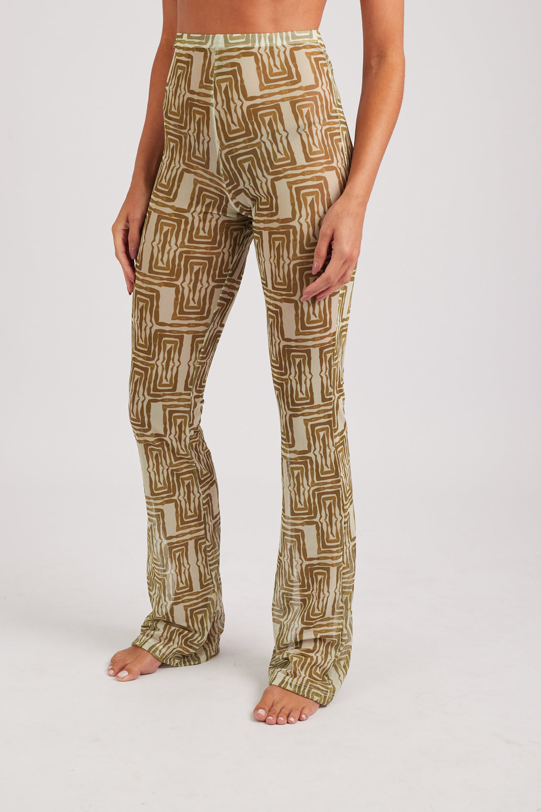 Calça Tule Mão Pela Perna - Yellow and cream