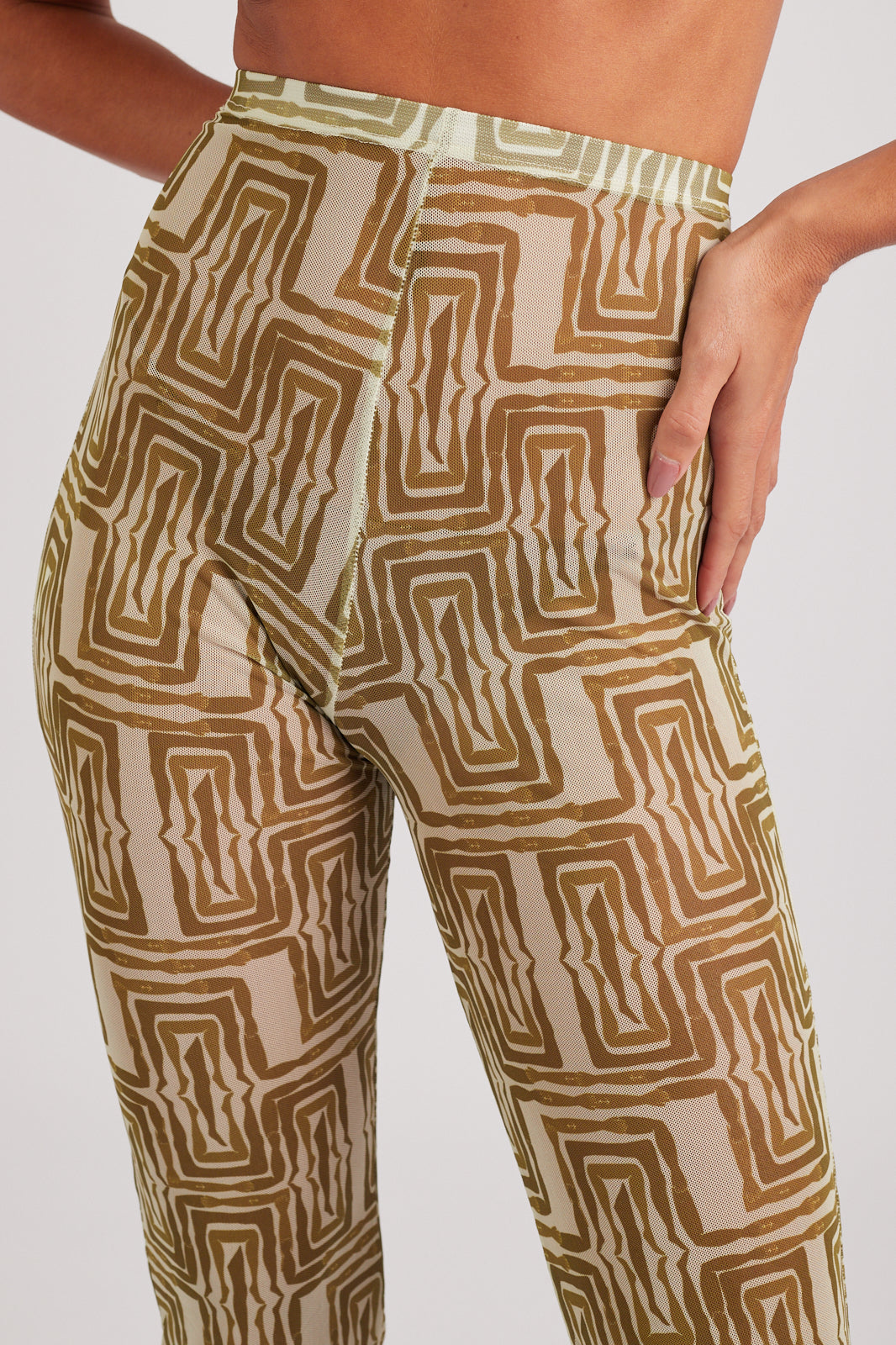 Calça Tule Mão Pela Perna - Yellow and cream