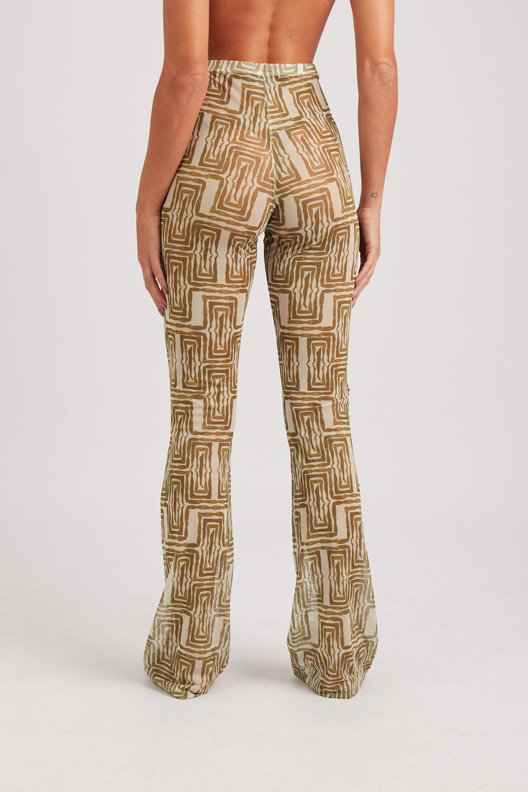 Calça Tule Mão Pela Perna - Yellow and cream