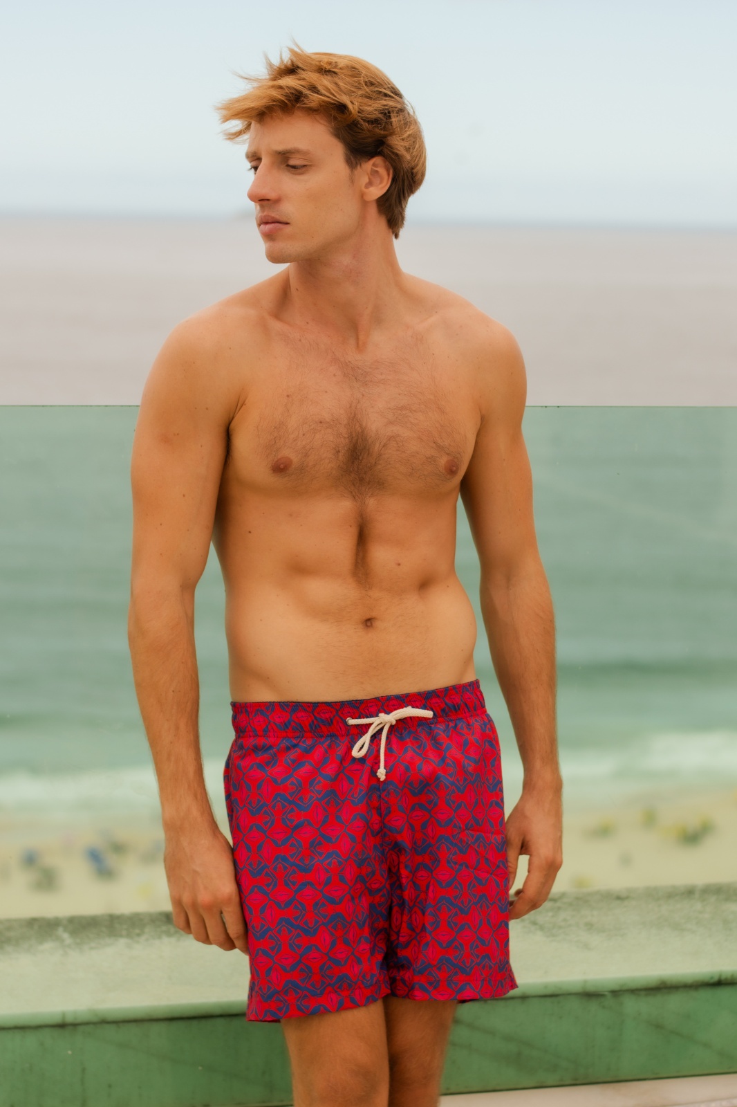 Shorts Beijoqueira Vermelho/Azul