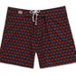 Board Shorts Paixão Nacional em marrom e verde com estampa geométrica frontal

