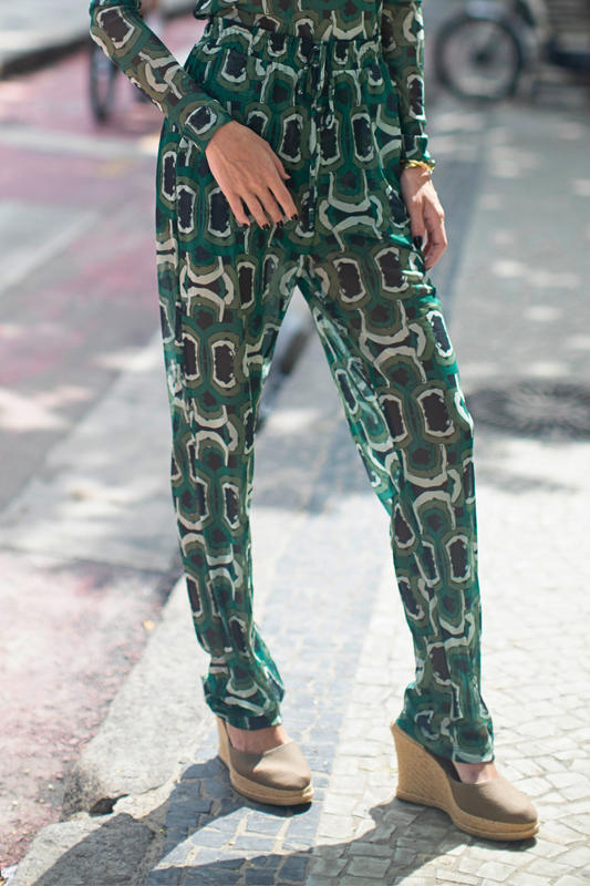 Calça Tule Yoga Sutra Verde